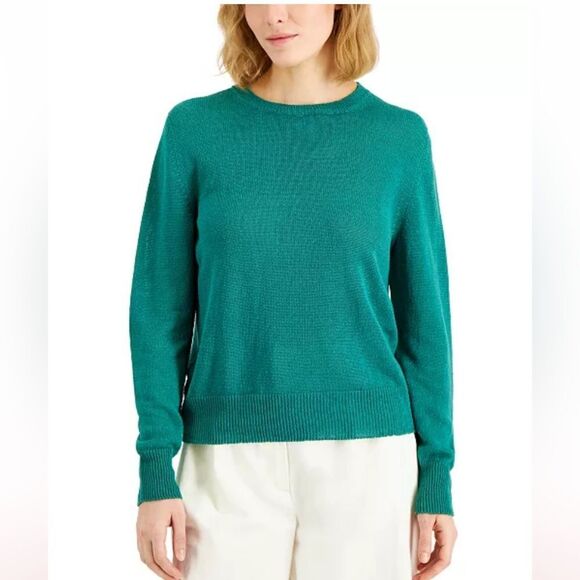 NWT Weekend MaxMara Volpino Linen Knit Top Green size Small - Picture 9 of 9